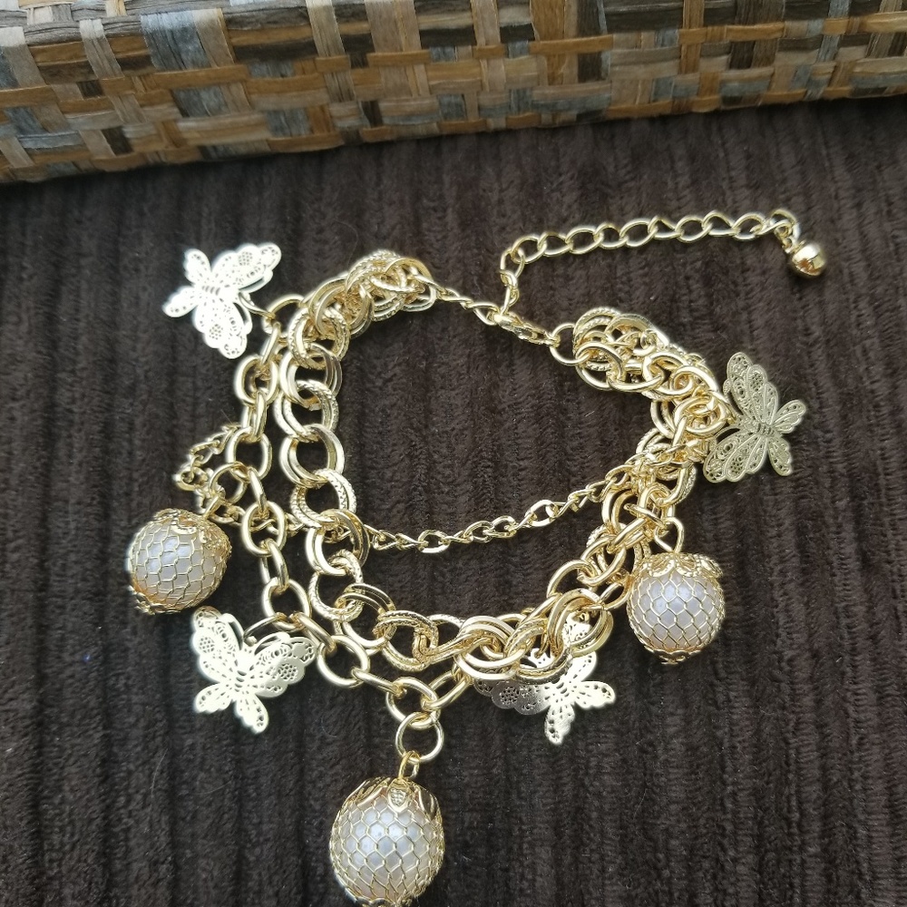 Golden Layered Butterfly Bracelet anklet